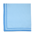 Light blue pocket square with a subtle pattern on a white background