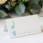 Bunny Topiary with  Blue Bow Placecards, Set of 8