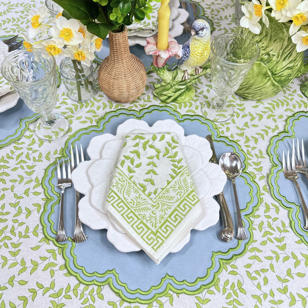 Light Green Leaves Tablecloth - Henry Duvall