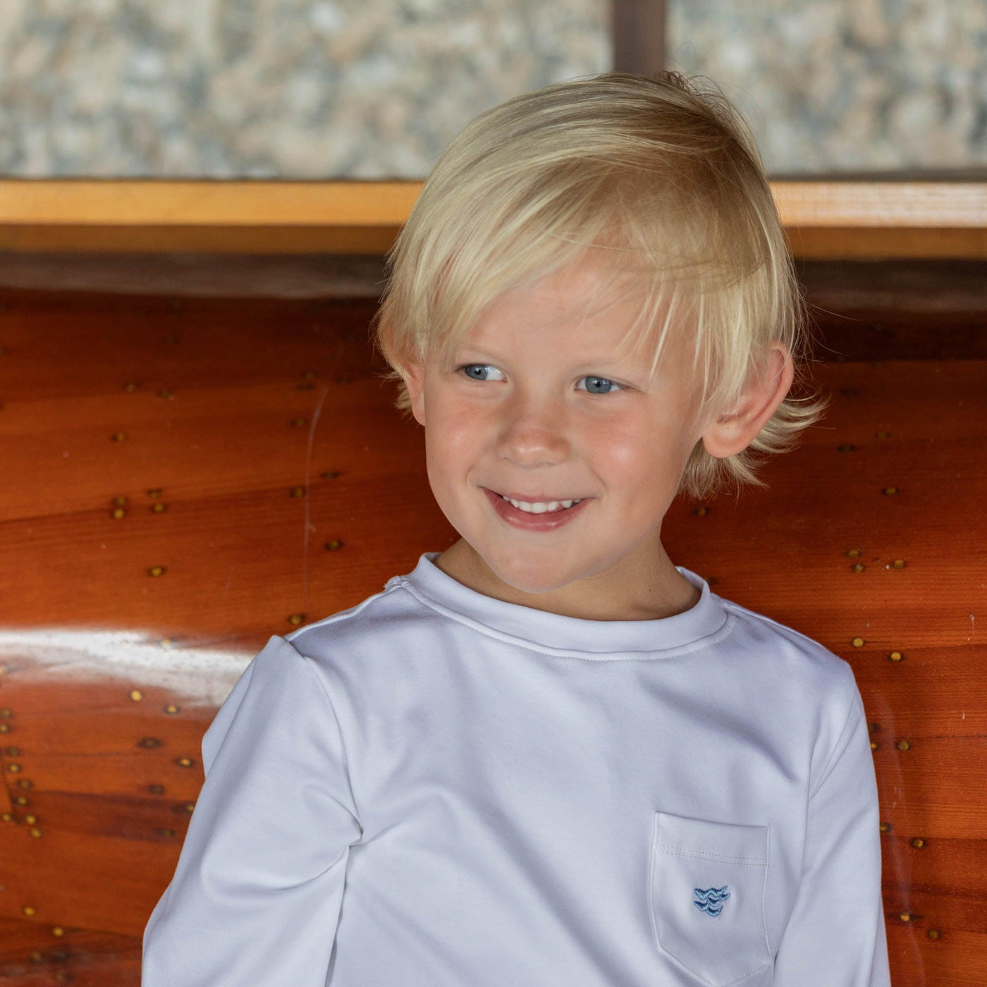 Long Sleeve Tucker Tee in Bay Tree Blue main image 0